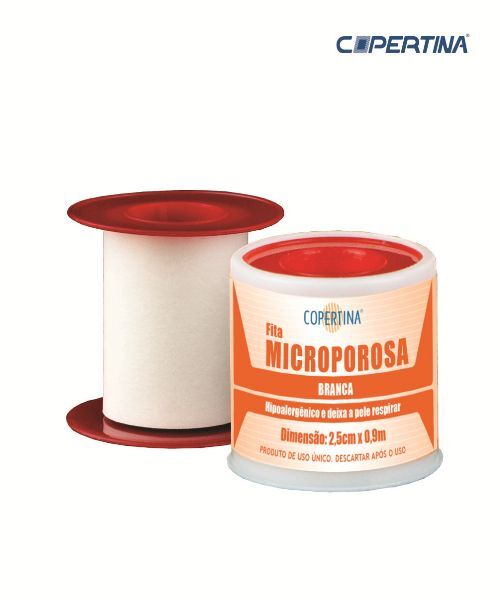 Fita microporosa branca 2,5cm x 0,9m